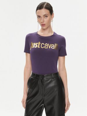 Marškinėliai Just Cavalli violetinė