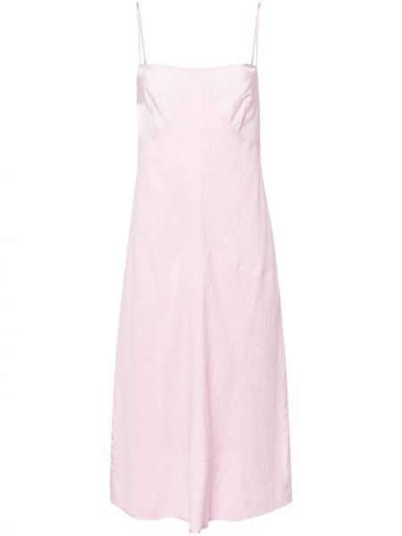 Koktel haljina s čipkom Jil Sander ružičasta