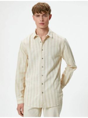 Bavlněná košile s knoflíky s dlouhými rukávy Koton šedá