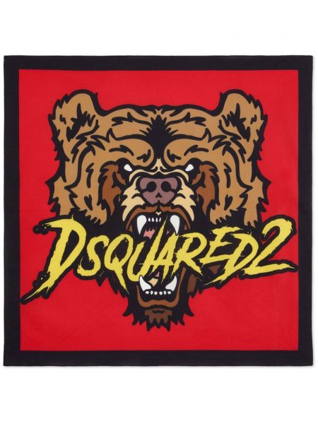 Памучен шал Dsquared2 червено