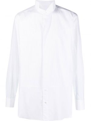 Chemise en coton à rayures Brioni blanc