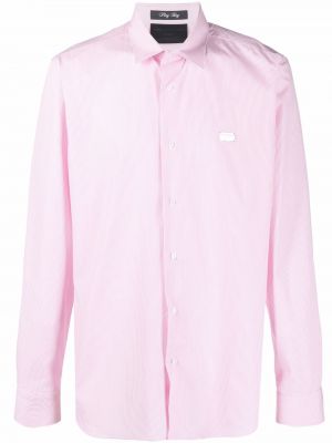 Camicia a righe con stampa Philipp Plein rosa