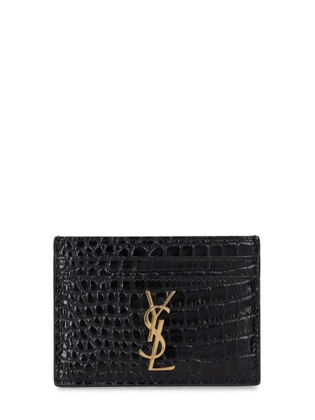 Cartera de cuero Saint Laurent negro