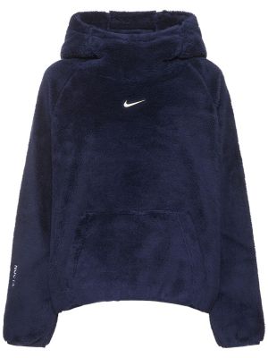 Fleecová mikina s kapucí Nike modrá