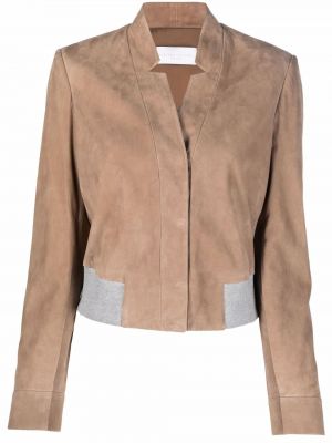 Укороченная замшевая куртка Fabiana Filippi, коричневый