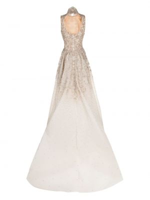 Sukienka z kryształkami Saiid Kobeisy biała