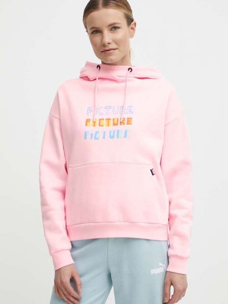 Pamučna hoodie s kapuljačom Picture ružičasta