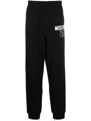 Βαμβακερό αθλητικό παντελόνι Moschino μαύρο