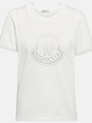 Camiseta de algodón de tela jersey Moncler plateado