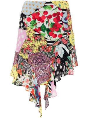 Φούστα mini με σχέδιο με βολάν Moschino μαύρο