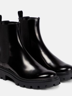 Chelsea boots en cuir vernis Tod's noir