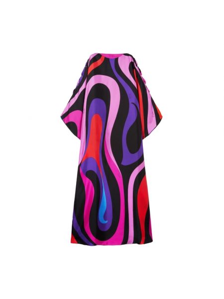 Jedwabna sukienka długa w abstrakcyjne wzory Emilio Pucci