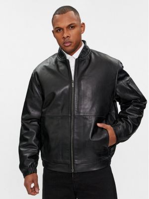 Чорна шкіряна куртка Calvin Klein