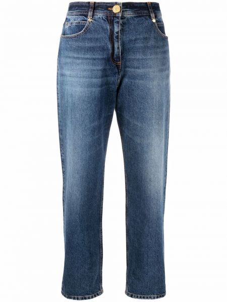 Brodert straight jeans Balmain blå