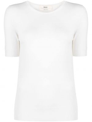 Vilnonis siuvinėtas marškinėliai Bally balta