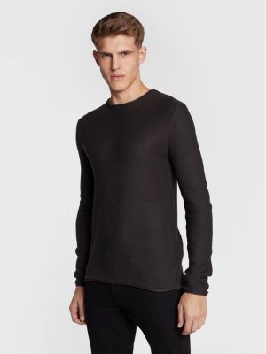 Пуловер Solid черно