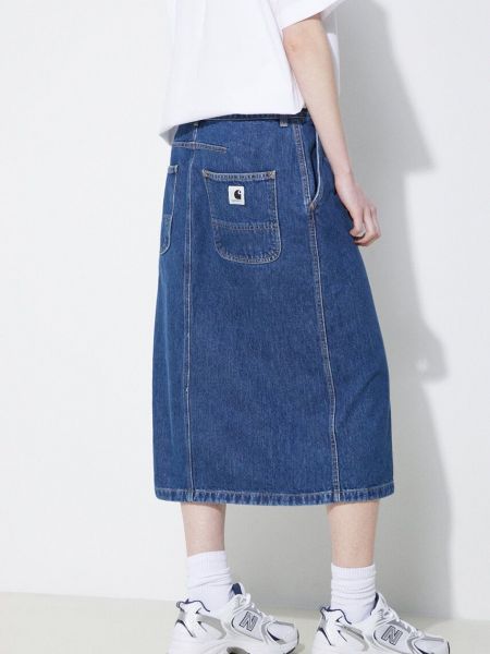 Spódnica jeansowa Carhartt Wip niebieska