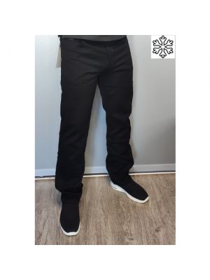 Черные утепленные прямые джинсы Wrangler