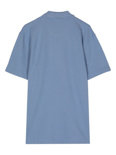 Polo en coton avec applique Maison Kitsuné bleu