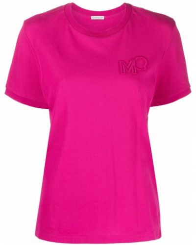 Camiseta con bordado Moncler rosa