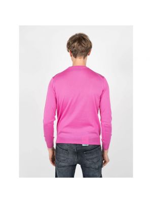 Jersey de lana de lana merino de tela jersey Plein Sport rosa