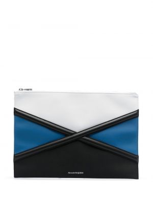 Чанта тип „портмоне“ с цип с принт Alexander Mcqueen синьо