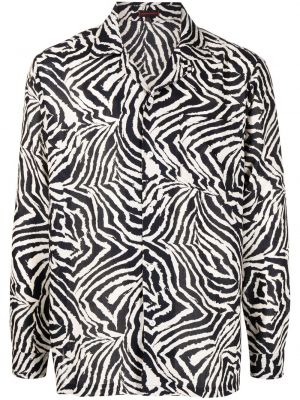 Košeľa s potlačou s vreckami so vzorom zebry Clot