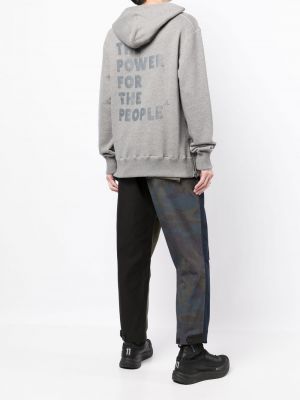 Bluza z kapturem z nadrukiem The Power For The People szara