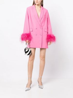 Koktejlové šaty z peří Rachel Gilbert růžové