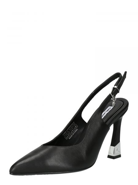 Полуотворени обувки с ток с отворена пета Karl Lagerfeld черно