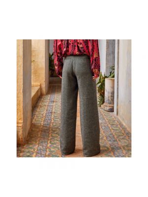Pantalones de lana de lino con estampado Momoni