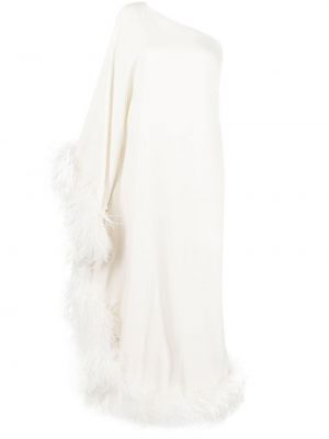 Vakarinė suknelė su plunksnomis Taller Marmo balta