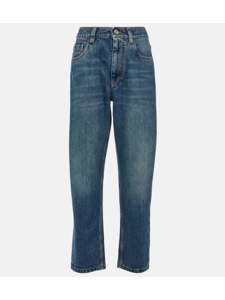 Hög midja straight leg-jeans Brunello Cucinelli blå