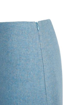 Vlněné mini sukně Ganni modré