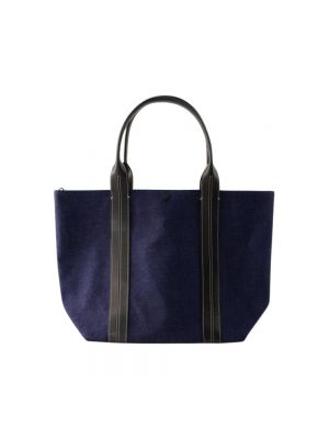 Shopper handtasche aus baumwoll mit taschen Vanessa Bruno blau