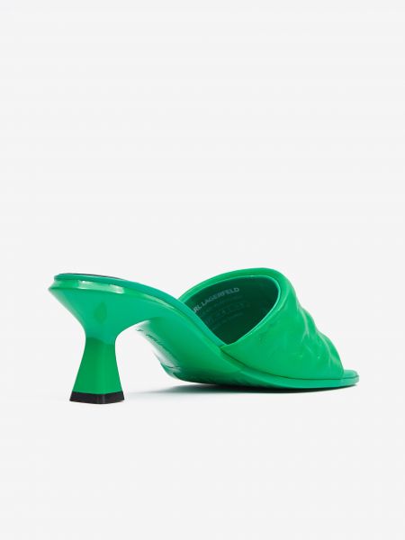 Kožené šľapky Karl Lagerfeld zelená