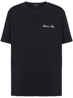 Tričko s výšivkou Balmain černé