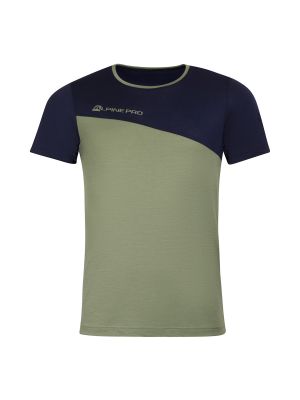 Μάλλινη μπλούζα από μαλλί merino Alpine Pro χακί