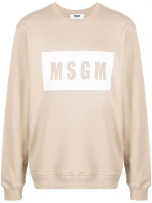 Пуловер с принт Msgm кафяво