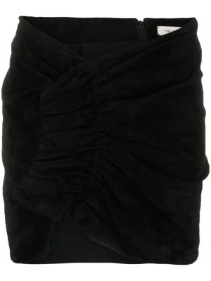 Semišové mini sukně The Mannei černé