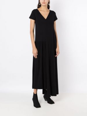 Asymetrické šaty s výstřihem do v Uma | Raquel Davidowicz černé