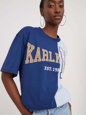 Bavlněné tričko Karl Kani modré