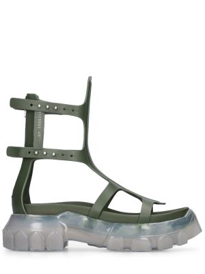 Kožené sandály Rick Owens zelené