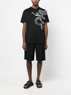 Tričko s potiskem s hadím vzorem Philipp Plein černé