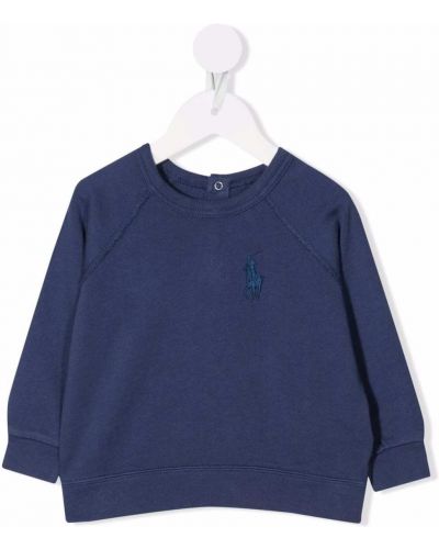 Tröja med broderi för tjejer Ralph Lauren Kids blå