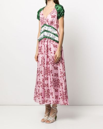 Jedwabna sukienka długa Macgraw różowa