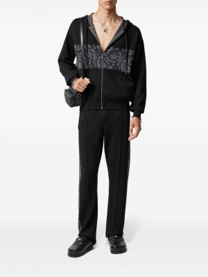 Jacquard hoodie mit reißverschluss Versace