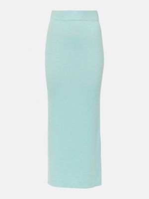 Кашемировая юбка миди с высокой талией Lisa Yang синяя
