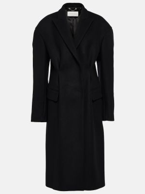 Vlněný kabát Dries Van Noten černý