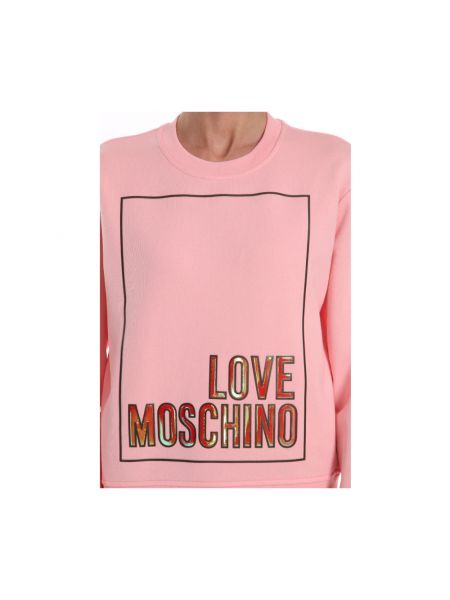 Sudadera de algodón con estampado Love Moschino rosa